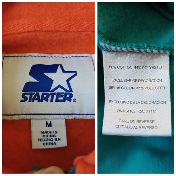 Starter NFL Aqua Miami Dolphins Extreme Full-Zip Hoodie Jacket sz M - Picture 8 of 8